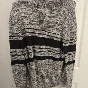 Black and Gray Striped Sweater